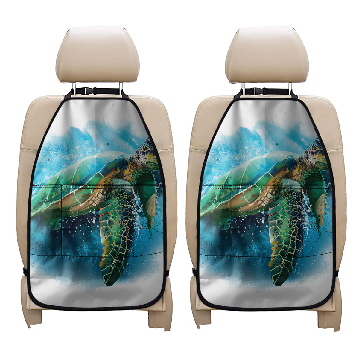 Sea Turtle Painting Print Car Seat Organizers