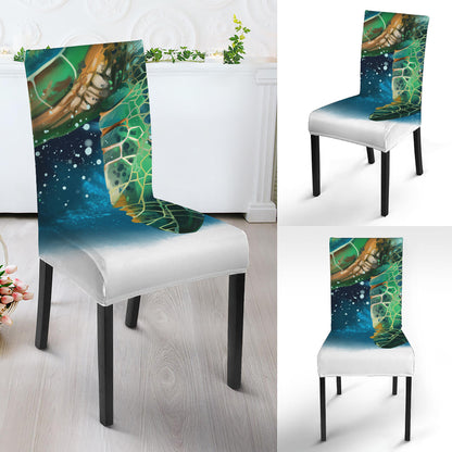Sea Turtle Painting Print Dining Chair Slipcover