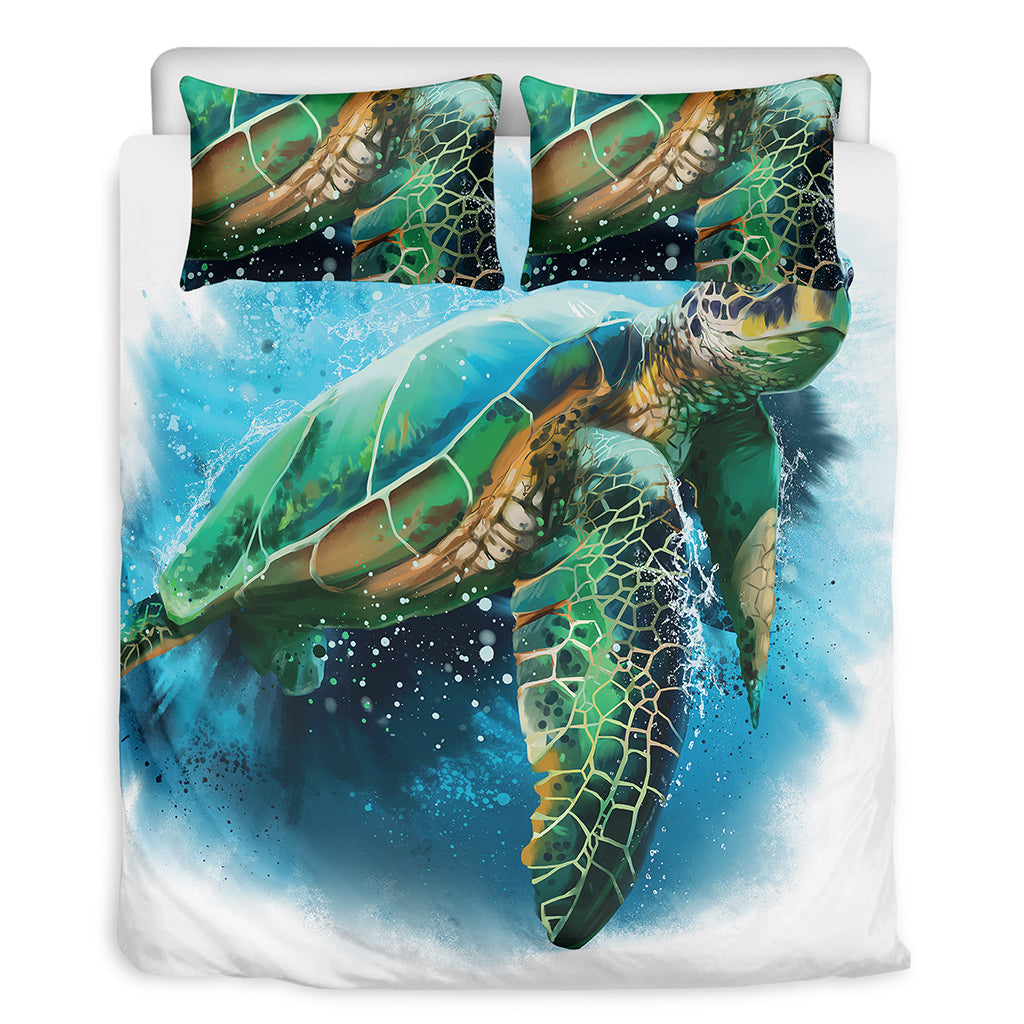 Sea Turtle Painting Print Duvet Cover Bedding Set