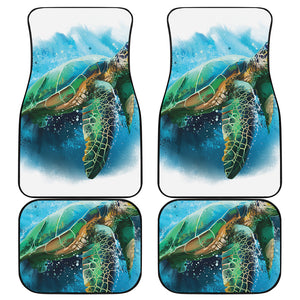 Sea Turtle Painting Print Front and Back Car Floor Mats