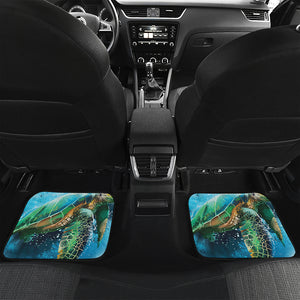 Sea Turtle Painting Print Front and Back Car Floor Mats