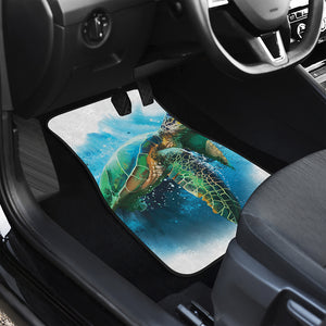 Sea Turtle Painting Print Front and Back Car Floor Mats