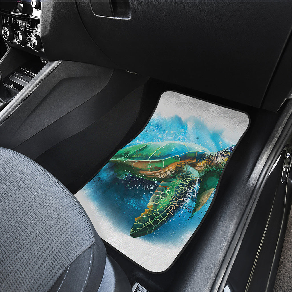 Sea Turtle Painting Print Front and Back Car Floor Mats