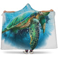 Sea Turtle Painting Print Hooded Blanket