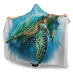 Sea Turtle Painting Print Hooded Blanket