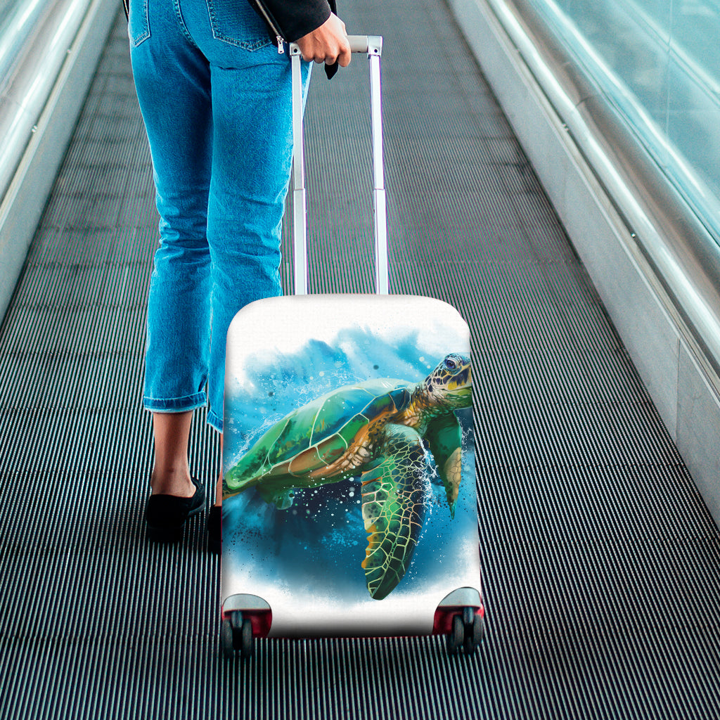 Sea Turtle Painting Print Luggage Cover