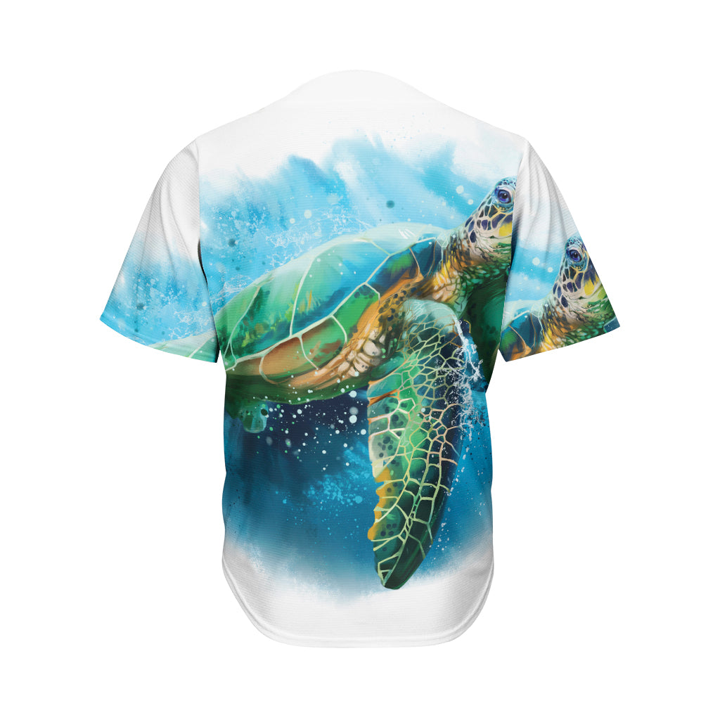 Sea Turtle Painting Print Men's Baseball Jersey