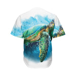 Sea Turtle Painting Print Men's Baseball Jersey