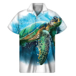 Sea Turtle Painting Print Men's Short Sleeve Shirt