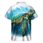 Sea Turtle Painting Print Men's Short Sleeve Shirt