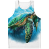 Sea Turtle Painting Print Men's Tank Top