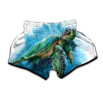 Sea Turtle Painting Print Muay Thai Boxing Shorts