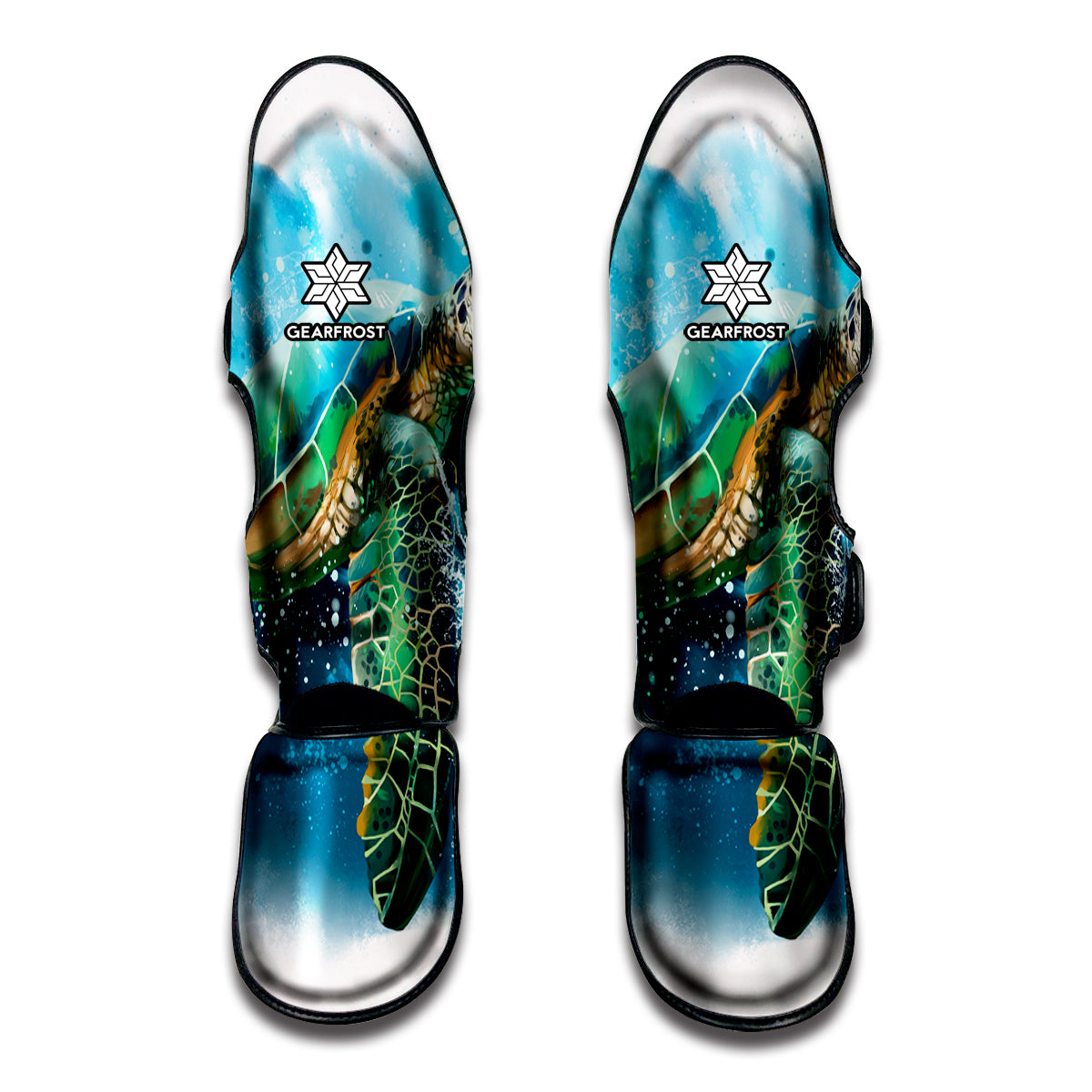 Sea Turtle Painting Print Muay Thai Shin Guard