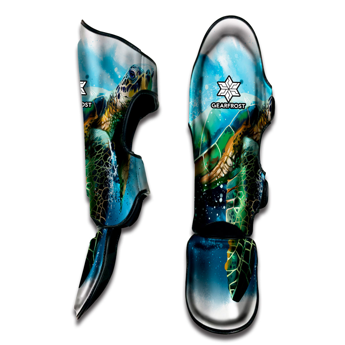 Sea Turtle Painting Print Muay Thai Shin Guard