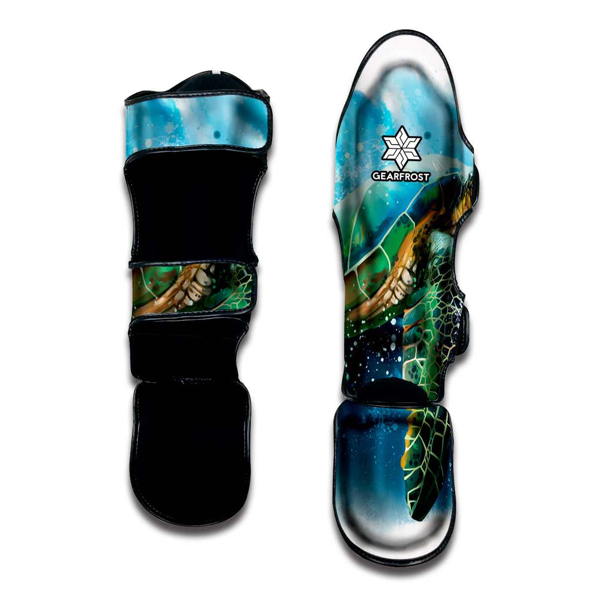 Sea Turtle Painting Print Muay Thai Shin Guard