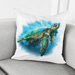 Sea Turtle Painting Print Pillow Cover