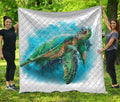 Sea Turtle Painting Print Quilt