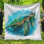 Sea Turtle Painting Print Quilt