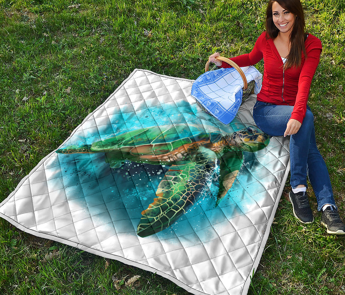 Sea Turtle Painting Print Quilt