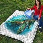 Sea Turtle Painting Print Quilt