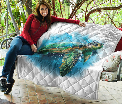 Sea Turtle Painting Print Quilt