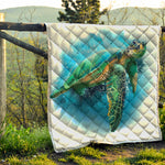 Sea Turtle Painting Print Quilt