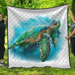 Sea Turtle Painting Print Quilt