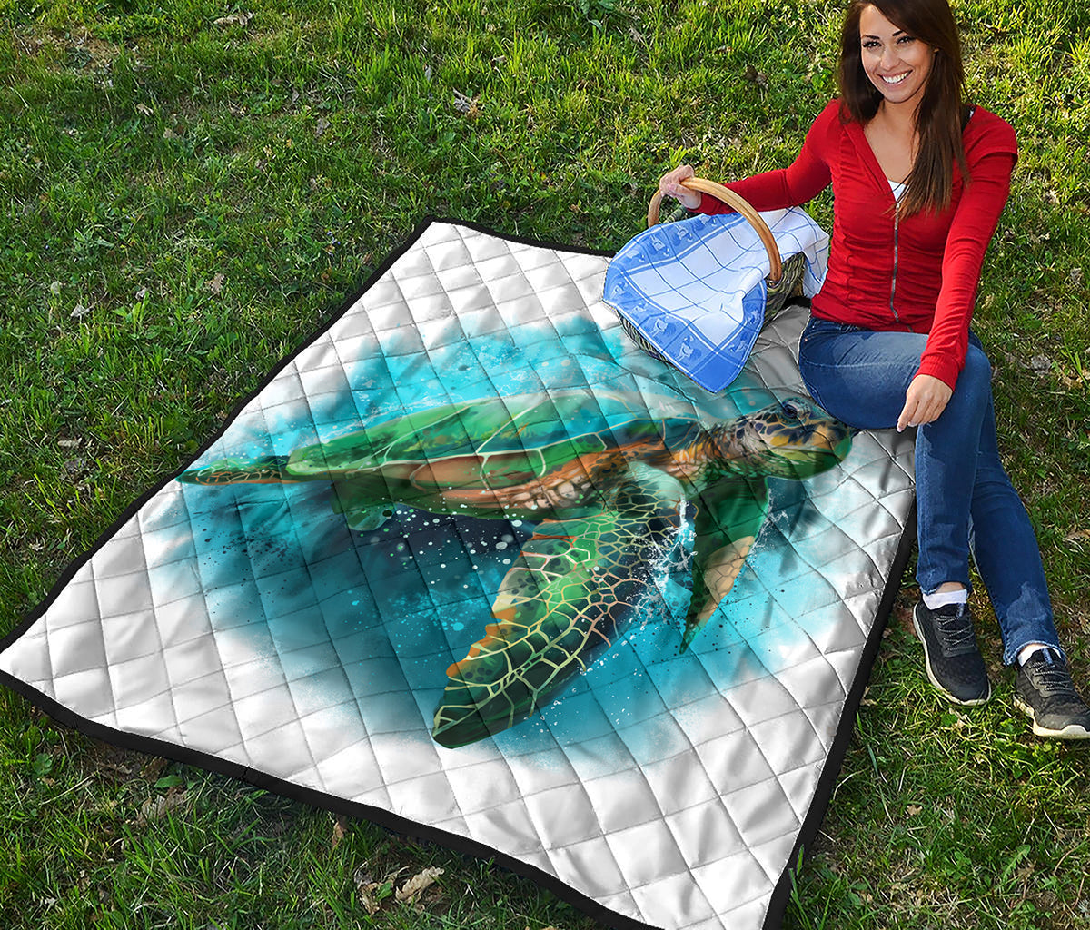 Sea Turtle Painting Print Quilt