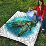 Sea Turtle Painting Print Quilt