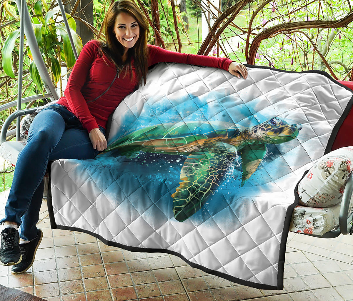 Sea Turtle Painting Print Quilt