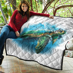 Sea Turtle Painting Print Quilt