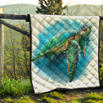Sea Turtle Painting Print Quilt
