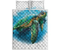 Sea Turtle Painting Print Quilt Bed Set