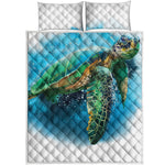 Sea Turtle Painting Print Quilt Bed Set