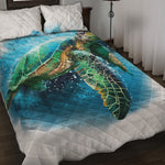 Sea Turtle Painting Print Quilt Bed Set