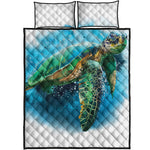 Sea Turtle Painting Print Quilt Bed Set