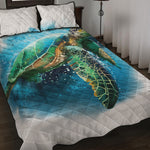Sea Turtle Painting Print Quilt Bed Set