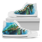 Sea Turtle Painting Print White High Top Shoes