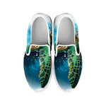 Sea Turtle Painting Print White Slip On Shoes