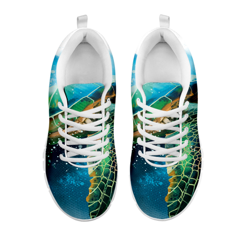 Sea Turtle Painting Print White Sneakers