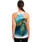 Sea Turtle Painting Print Women's Racerback Tank Top