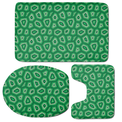 Sea Turtle Shell Pattern Print 3 Piece Bath Mat Set