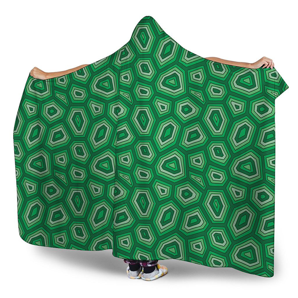 Sea Turtle Shell Pattern Print Hooded Blanket