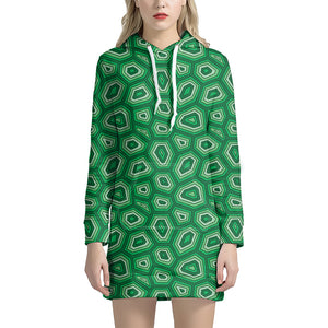 Sea Turtle Shell Pattern Print Hoodie Dress