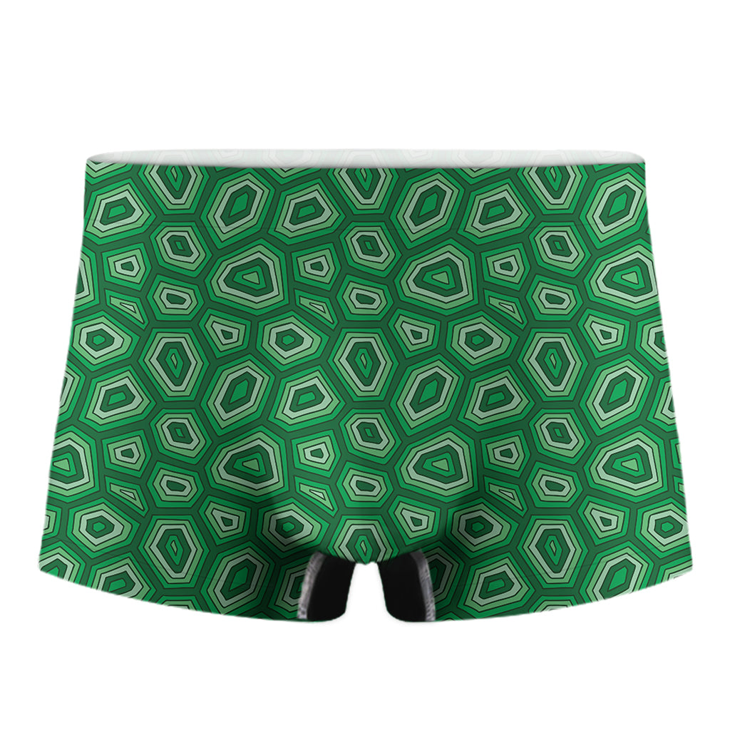 Sea Turtle Shell Pattern Print Men's Boxer Briefs