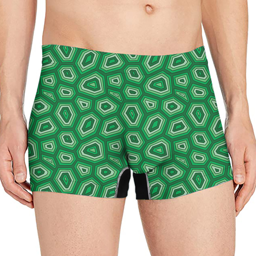 Sea Turtle Shell Pattern Print Men's Boxer Briefs