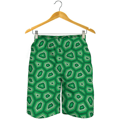 Sea Turtle Shell Pattern Print Men's Shorts