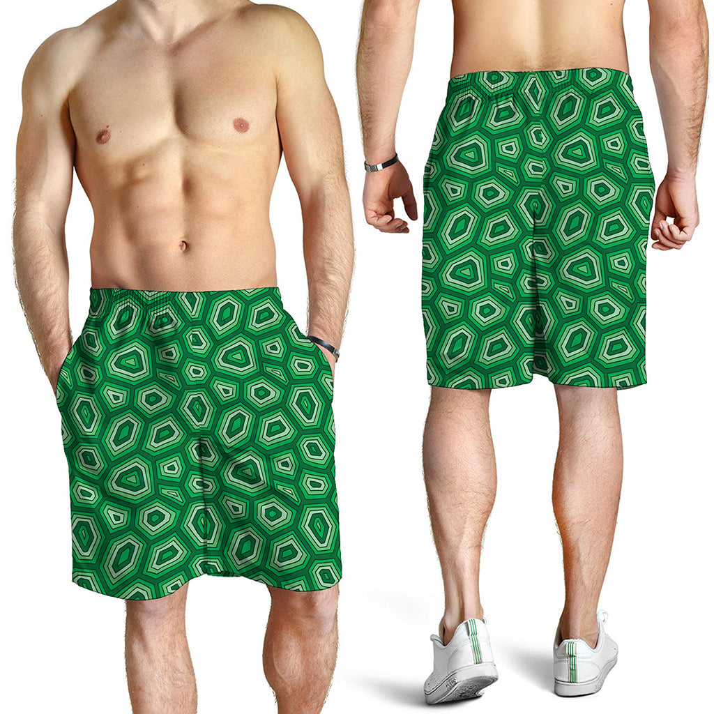 Sea Turtle Shell Pattern Print Men's Shorts