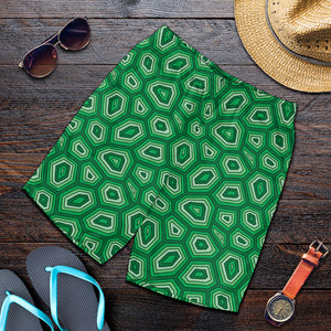 Sea Turtle Shell Pattern Print Men's Shorts