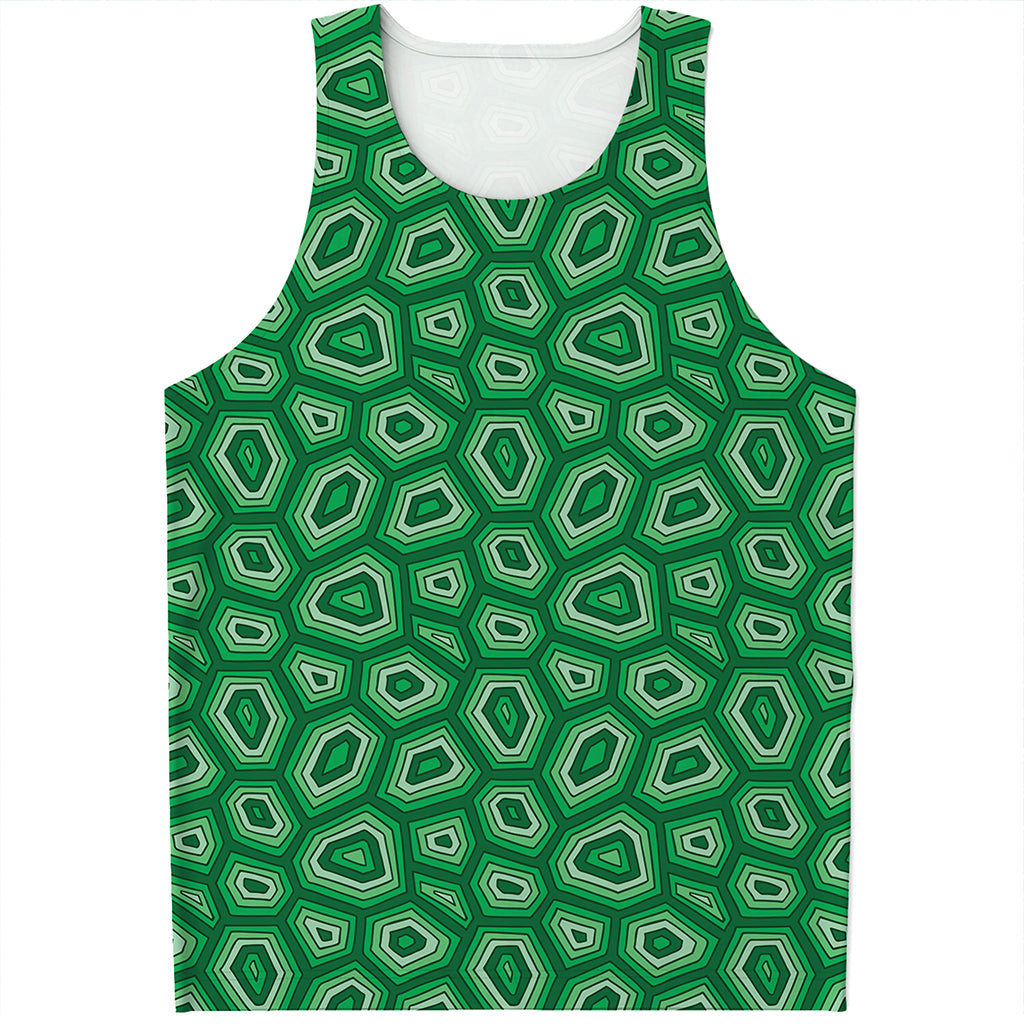 Sea Turtle Shell Pattern Print Men's Tank Top